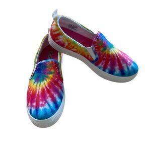 Skechers Womens Canvas Shoes Size 6 Tie Dye Memory Foam Slip On Sneakers